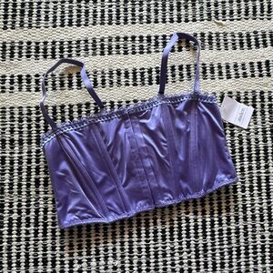 Auden Size Small Light Purple Corset Bra Top NWT